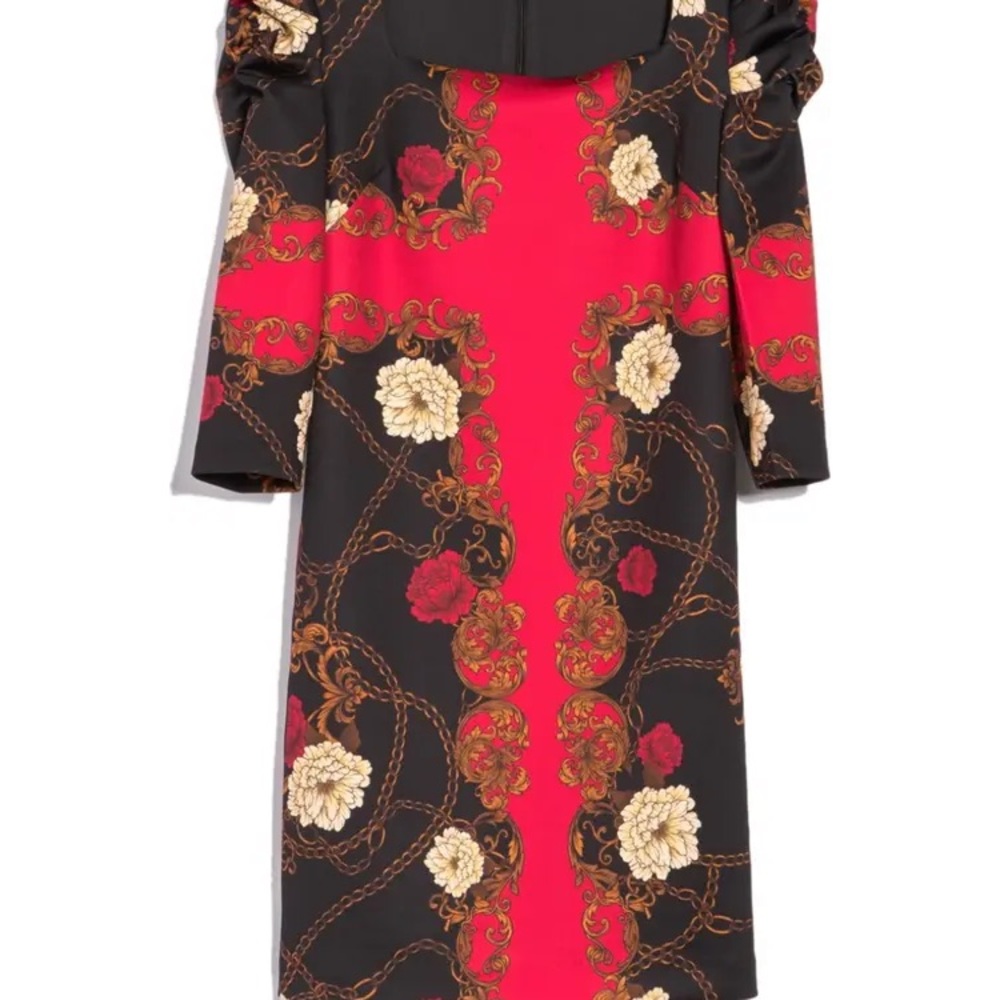 Alexia Admor Elizabeth Square Neck Puff Sleeve Floral Print Sheath Dress
